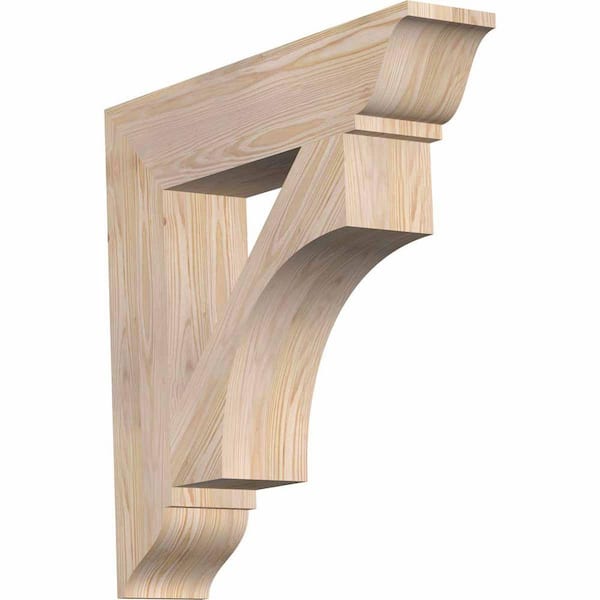 Ekena Millwork 5.5 in. x 38 in. x 30 in. Douglas Fir Westlake Traditional Smooth Bracket