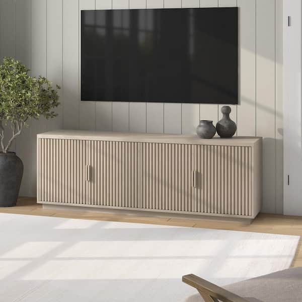 Meyer&Cross Mero 68 in. Alder White TV Stand Fits TV's up to 75 in