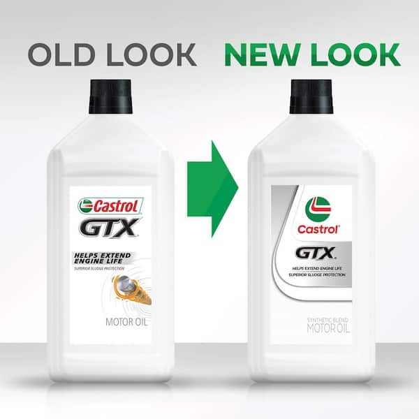 CASTROL GTX 5W-30 Synthetic Blend Motor Oil, 1 qt. 15A66C - The