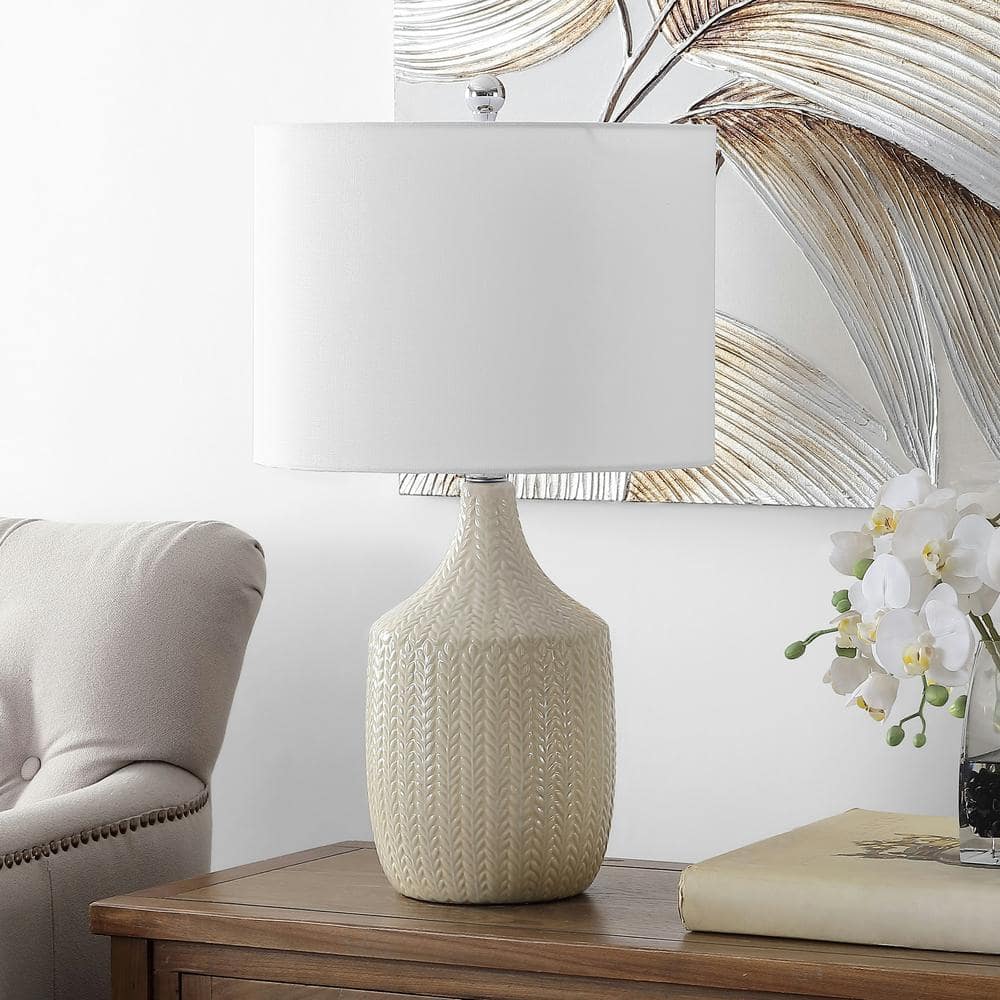 Arcadia Adjustable Cream Ceramic Artistic Table Lamp 15"