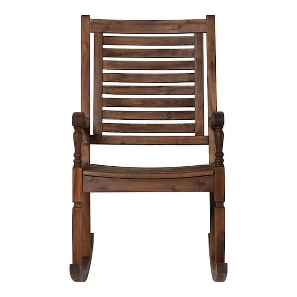 boardwalk dark brown acacia wood outdoor rocking chair