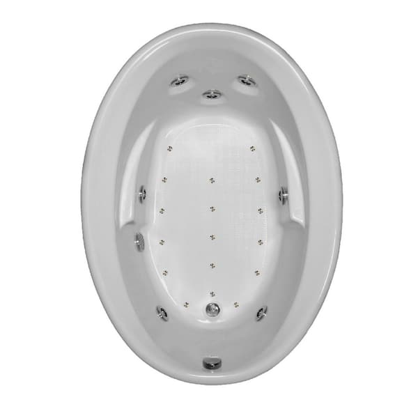 Comfortflo 60 in. Acrylic Oval Drop-in Air and Whirlpool Bathtub in Bone