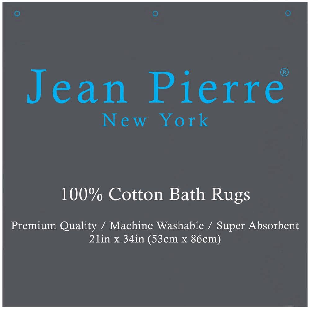 Ricardo Dark Gray Cotton Fringe Bath Rug 21 x 41 in