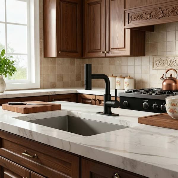 11.3 in. Single Handle Pull Down Sprayer Kitchen Faucet with Advanced Spray and 360° Spout Swivel in Matte Black