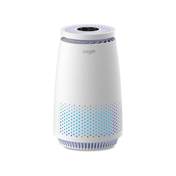 Bedroom Air Purifier 3-in-1 HEPA 250 sq ft; Pets Dander, Dust, Pollen; Sleep Mode; 12H Timer; White