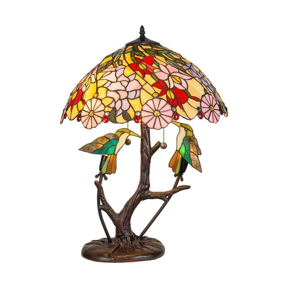 dale tiffany hummingbird flower table lamp