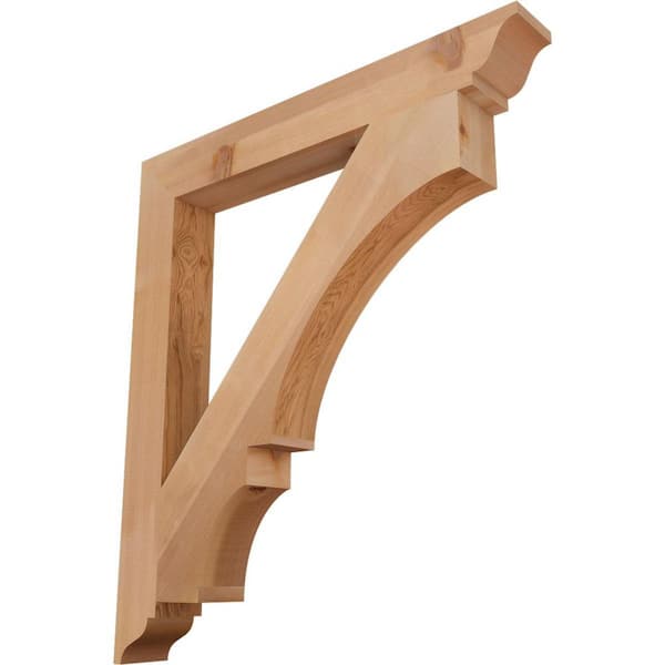 Ekena Millwork 3.5 in. x 36 in. x 32 in. Western Red Cedar Balboa Traditional Smooth Bracket