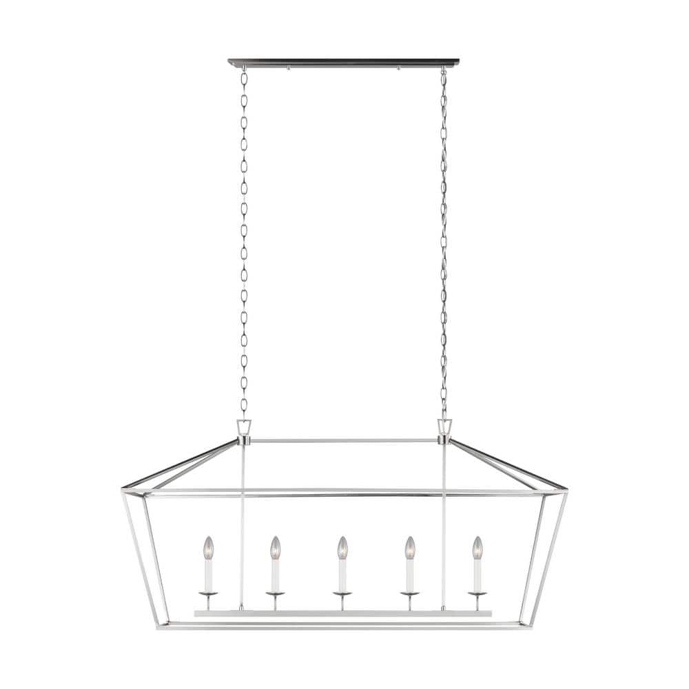 Dianna 5-Light Brushed Nickel Transitional Modern Linear Island Hanging Chandelier price history on PriceWatchPro