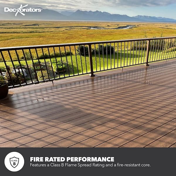 Deckorators Vista 1 in. x 6 in. x 20 ft. Dunewood Brown Square