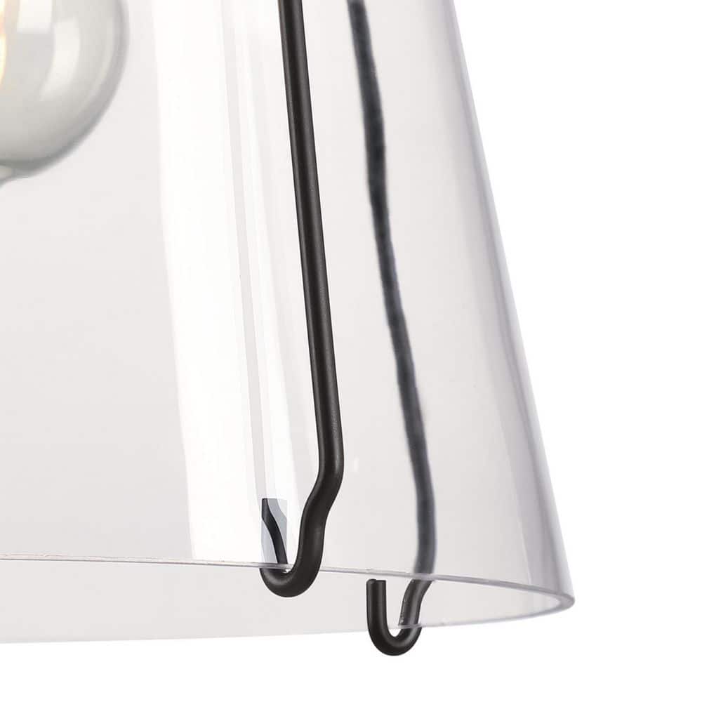 Kewadin Mini Matte Black and Clear Glass Bell Pendant Light