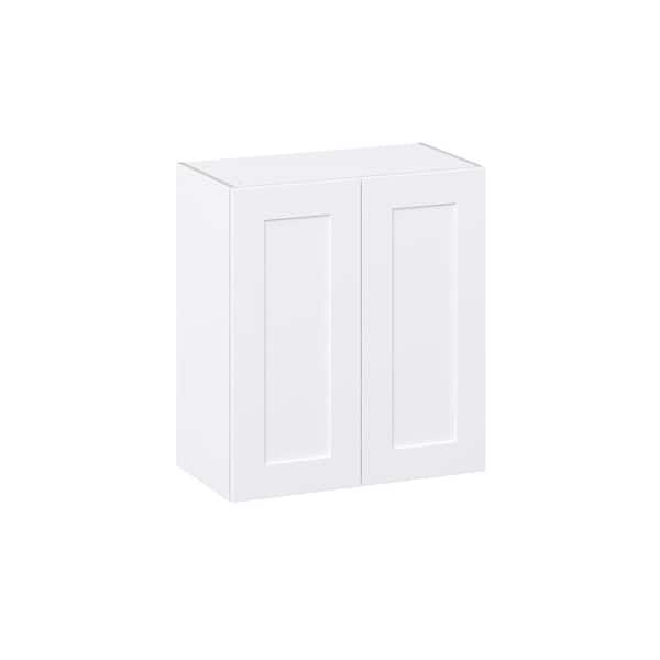 J COLLECTION Roseland 27 in. W x 14 in. D x 30 in. H Assembled Shaker Wall Kitchen Cabinet in Warm White