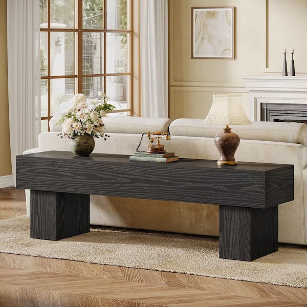BYBLIGHT Black TV Stand Fits TVs up to 55 to 65 in. Low TV Console