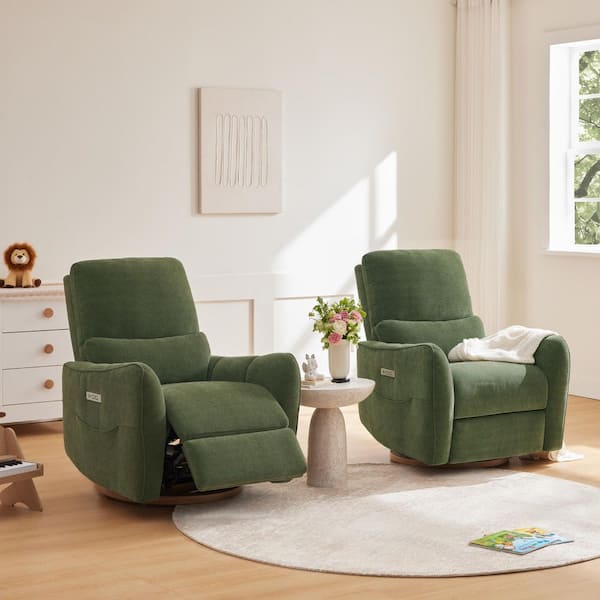 レペット/バレリーナ/グリーン/カーキ/39 Spruce & Spring Bria Green Modern Fabric Swivel Glider Nursery