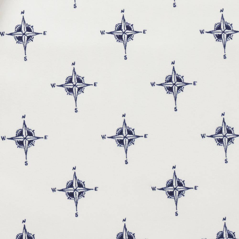 Queen Blue Compass Cotton Percale Sheet Set