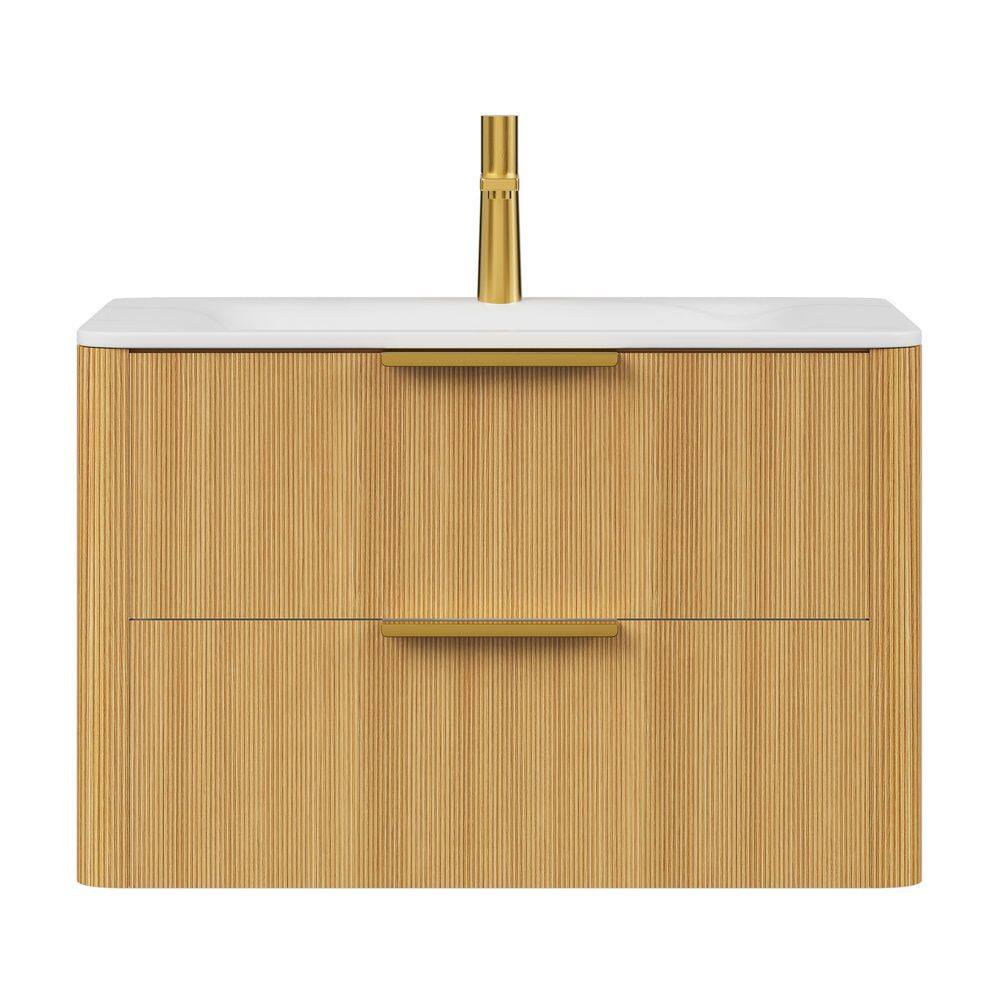 30 in. Single Sink Floating Light Oak Bath Vanity with Carrara White Sintered Stone Top price history on PriceWatchPro