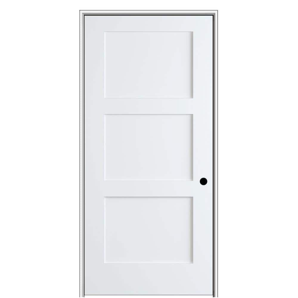 Shaker Flat Panel 30 in. x 80 in. Left Hand Solid Core Primed HDF Single Pre-Hung Interior Door with 6-9/16 in. Jamb price history on PriceWatchPro