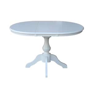 Hampton White Solid Wood Oval Extension Dining Table