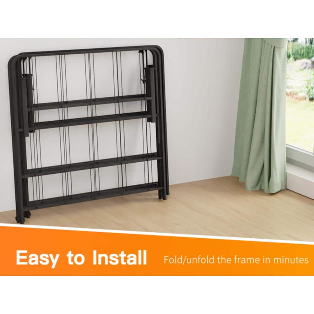 Penn Black Metal Full/Double Platform Bed Frame with Storage