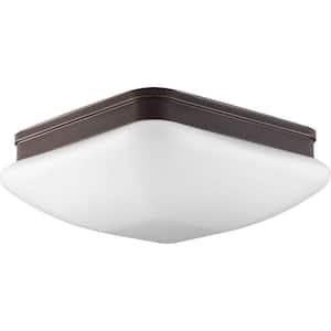 Appeal Collection 3-Light Antique Bronze Flush Mount with Square Opal Glass