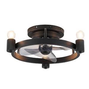 18.5 in. Blade Span 12 in. Indoor 3-Lights Flush Mount Ceiling Fan with Lights and Remote