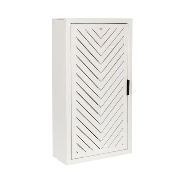 Mezzeta 15 in. W x 7 in. D White Wood Cabinet Decorative Wall Shelf