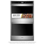30 in. Smart Double Electric Wall Oven with Air Fry, When Connected in Black on Stainless Steel
