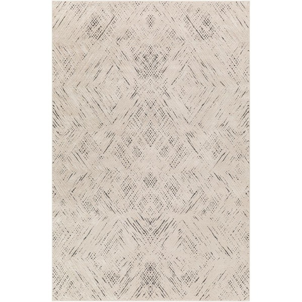 Alder Taupe 5 ft. x 7 ft. Abstract Indoor Machine-Washable Area Rug