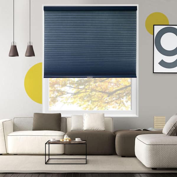 Cut-to-Size Skyline Ocean Light Filtering Cordless Polyester Honeycomb Cellular Shades 28 in. W x 64 in. L