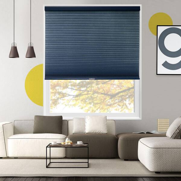 Cut-to-Size Skyline Ocean Light Filtering Cordless Polyester Honeycomb Cellular Shades 64 in. W x 64 in. L
