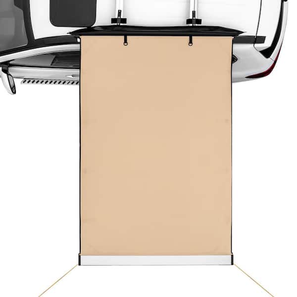 6.6 ft. x 8.2 ft. Retractable Car Side Awning PU3000 mm UV50+ Waterproof Vehicle Awning with Adjustable Height