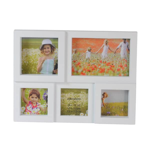 Northlight 11.5 in. White Multi-Sized Puzzled Photo Picture Frame Collage Wall Decoration