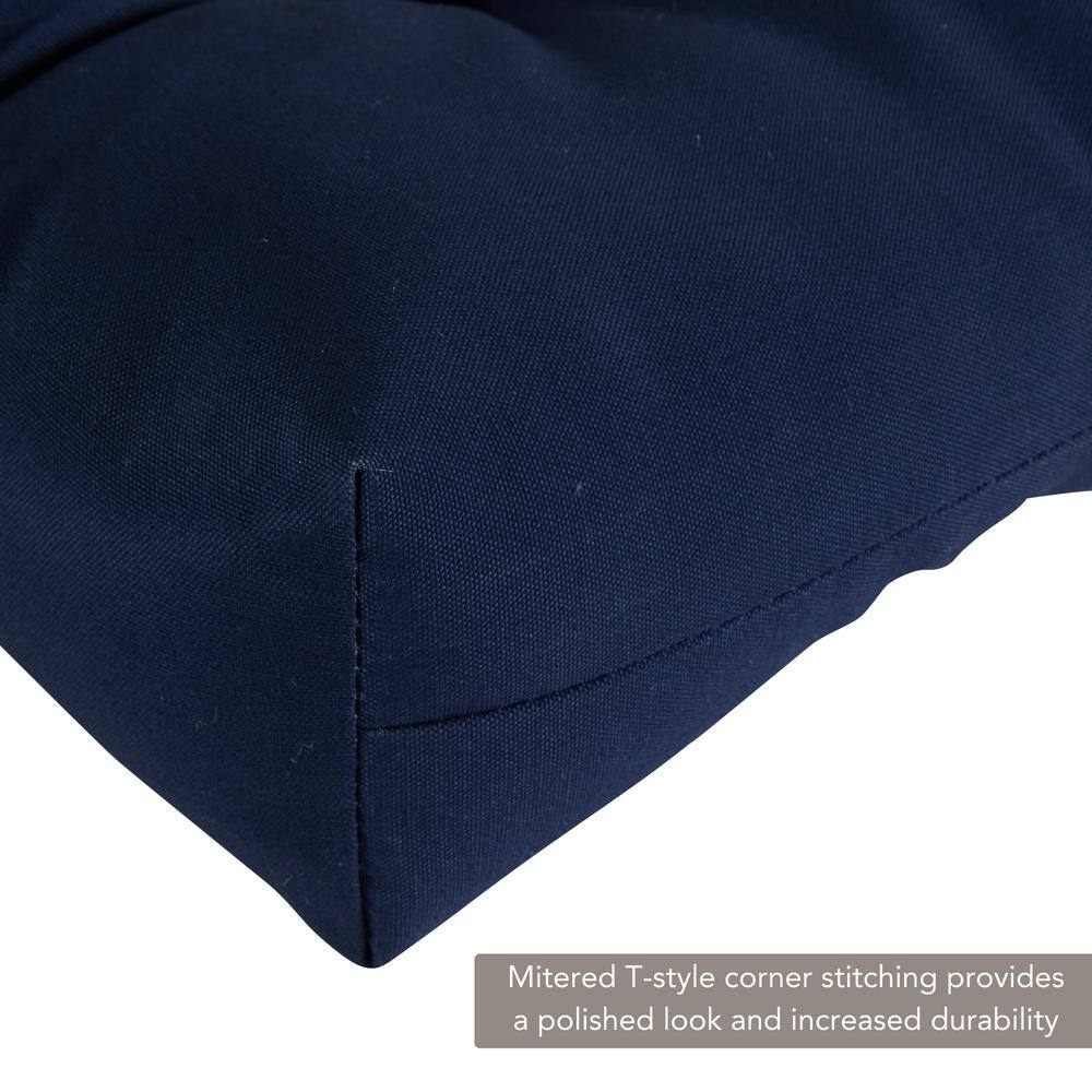Navy Blue Polyester Outdoor Tufted Bench Cushion