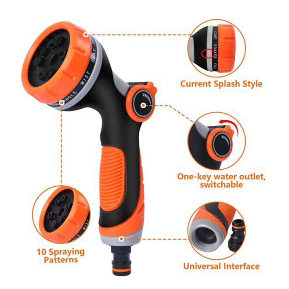 Yellow Heavy Duty Adjustable Garden Hose Nozzle with Thumb Control