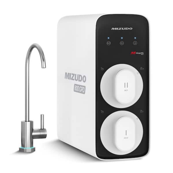 MIZUDO Megaflo Mini 8-Stage Tankless Reverse Osmosis System, 800 GPD Under Sink RO Water Filter with Faucet, NSF Certified