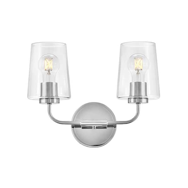LARK Kline 14.25 in. 2 Light Chrome Vanity Light
