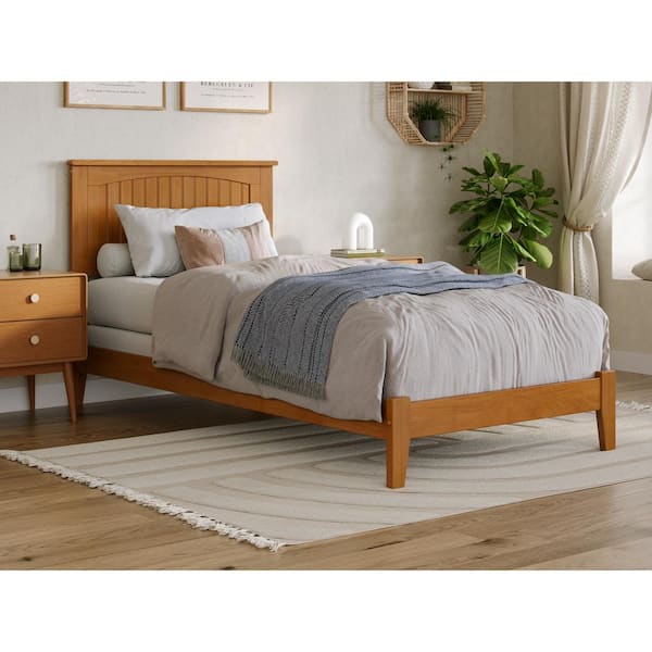 AFI Nantucket Light Toffee Natural Bronze Solid Wood Frame Twin XL Foundation Panel Bed