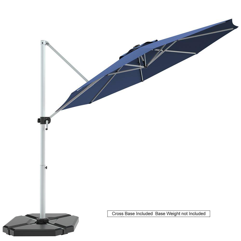Costway 11 ft. Aluminum Cantilever Offset Umbrella 360Degree Rotation