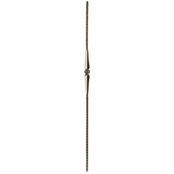 44 in. x 9/16 in. Oil Rubbed Copper Gothic Spoons with Knuckle Hollow Iron Baluster