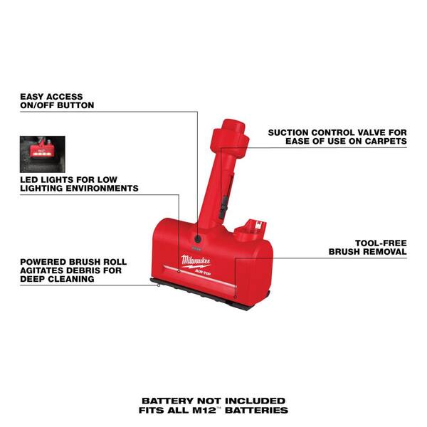 Milwaukee AIR-TIP 1-1/4 in. to 2-1/2 in. Dust Collector and M12