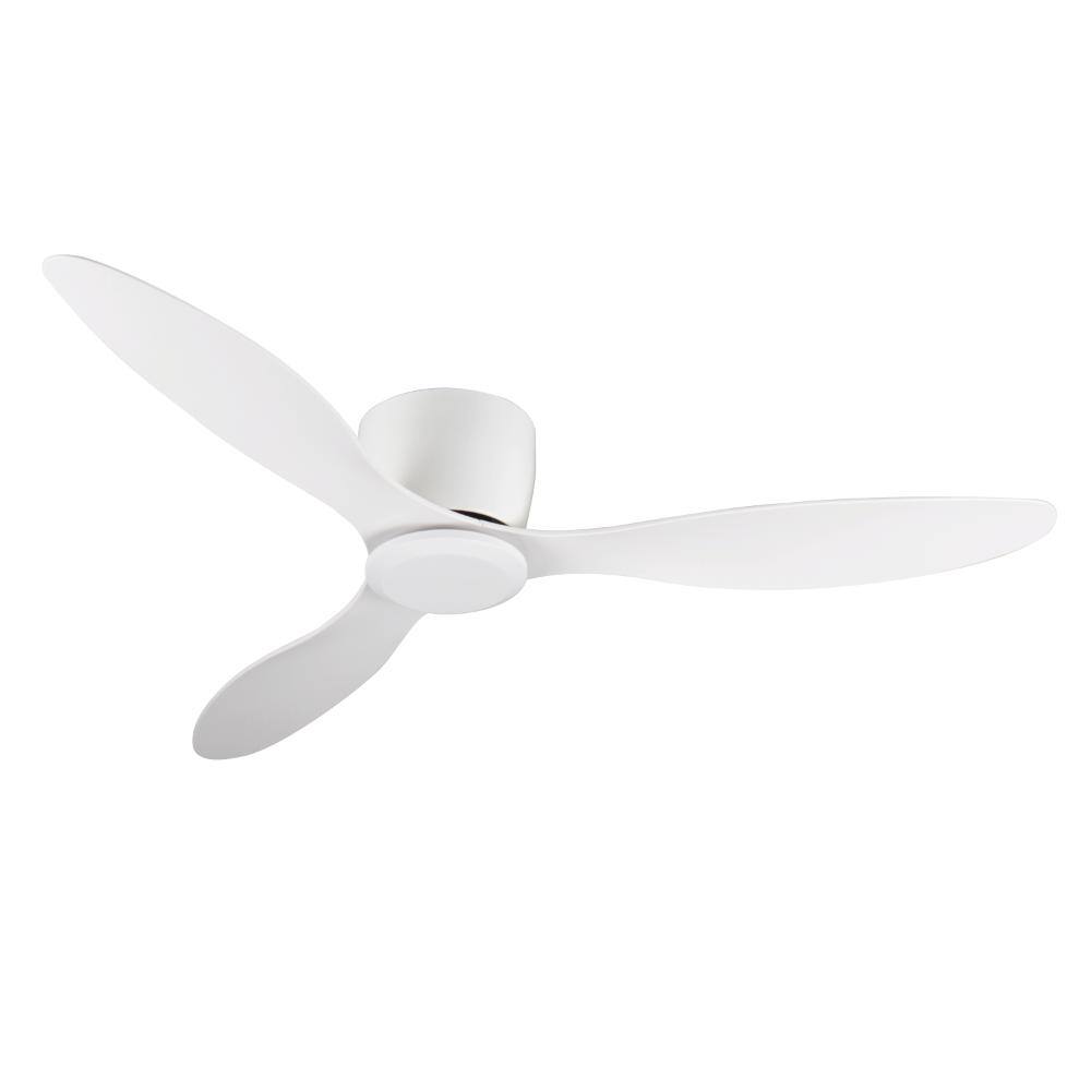 52 in. Indoor/Outdoor Flush Mount Low Profile White Ceiling Fan with Reversible DC Motor price history on PriceWatchPro