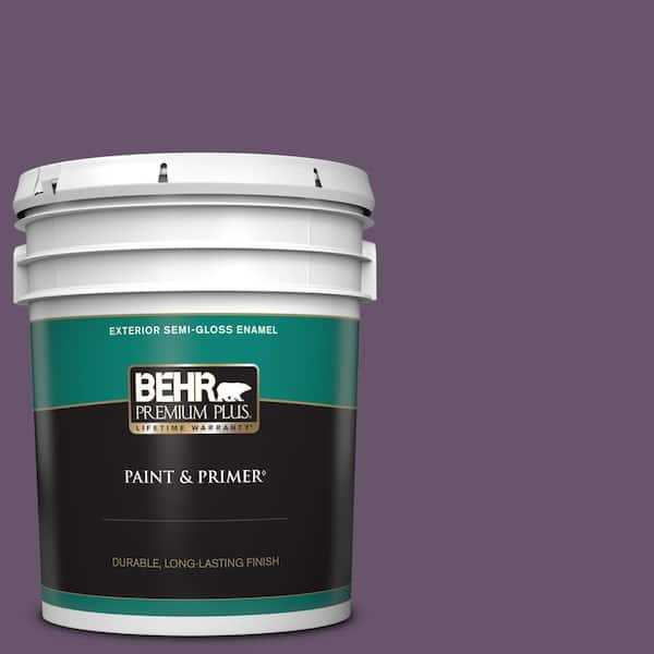 BEHR PREMIUM PLUS 5 gal. #M100-6 Vintner Semi-Gloss Enamel Exterior Paint & Primer