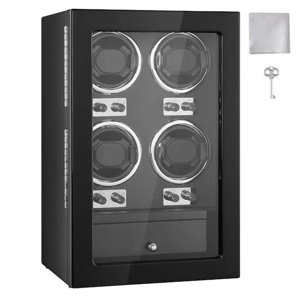 SKYSHALO Watch Winder, Watch Winder for 4-Men's and Women's Automatic Watches, with 4-Super Quiet Japanese Mabuchi Motors