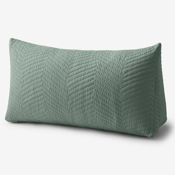 Company Cotton Voile Quilted Jade 36 in. X 12 in. Throw Pillow Cover