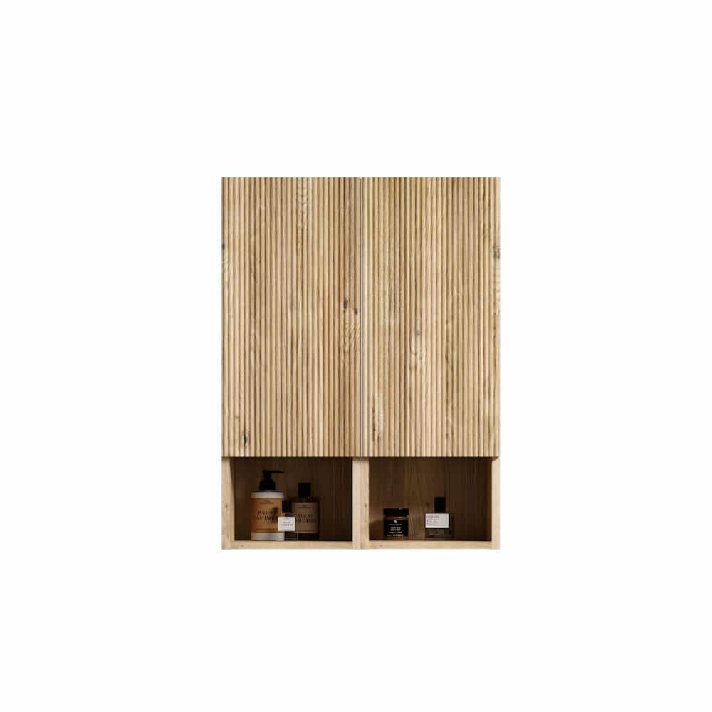 24 in. W x 12 in. D x 32 in. H Oak Linen Cabinet with Soft Closing Door and Open Shelf price history on PriceWatchPro
