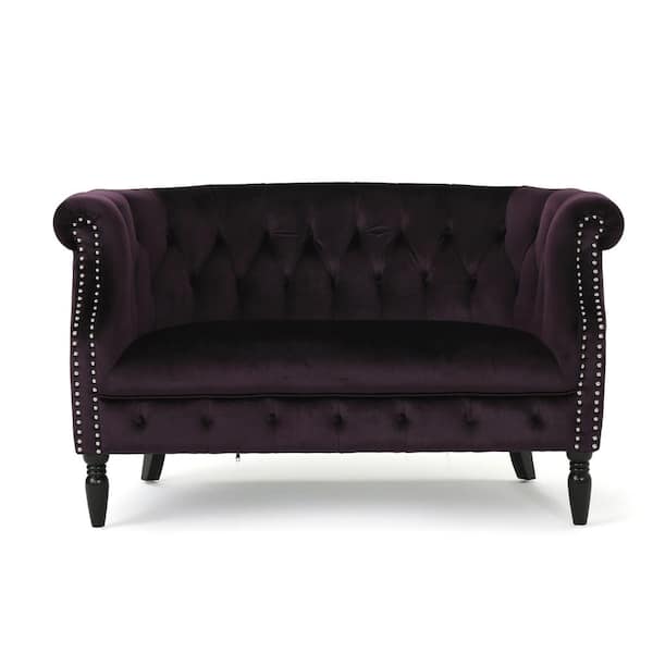 Noble House Milani Blackberry Polyester 2-Seater Loveseat