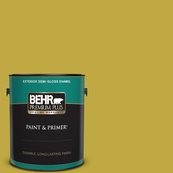 BEHR PREMIUM PLUS 1 gal. #P330-6 Margarita Semi-Gloss Enamel Exterior Paint & Primer