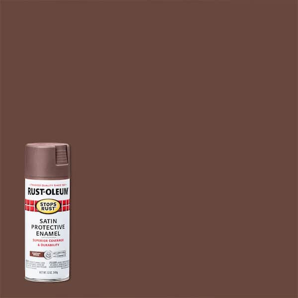 Rust-Oleum Stops Rust 12 oz. Protective Enamel Satin Chestnut Brown Spray Paint (6-Pack)