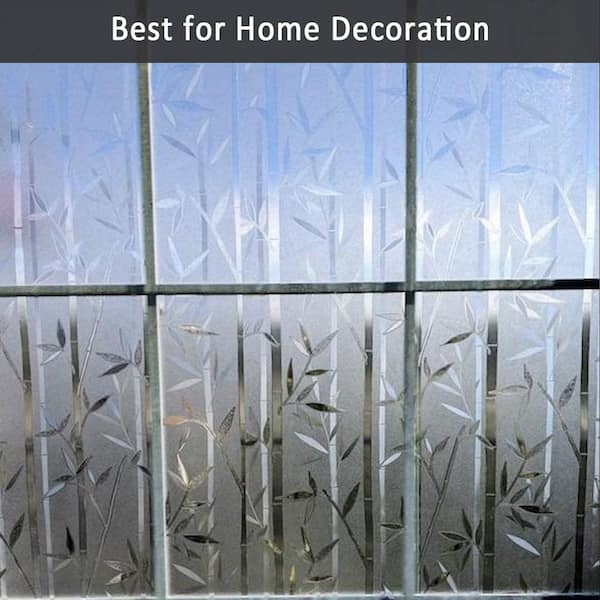 Big Bamboo Etched Glass Window Film Decor