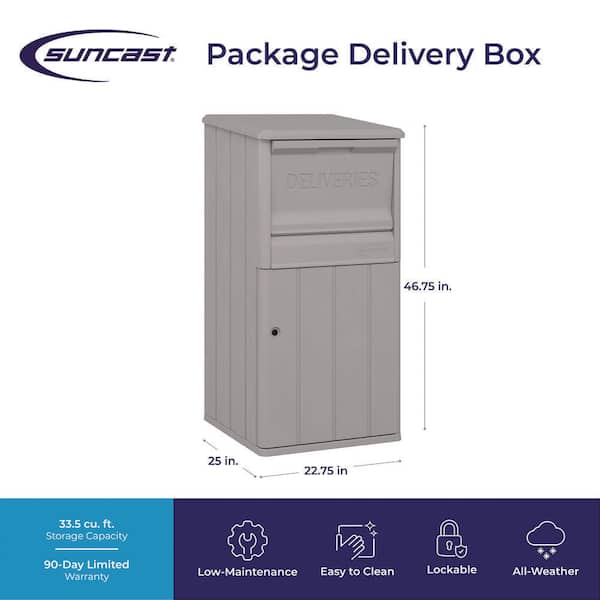 Suncast 33.5 Gal. Dove Gray Plastic Resin Package Delivery Deck