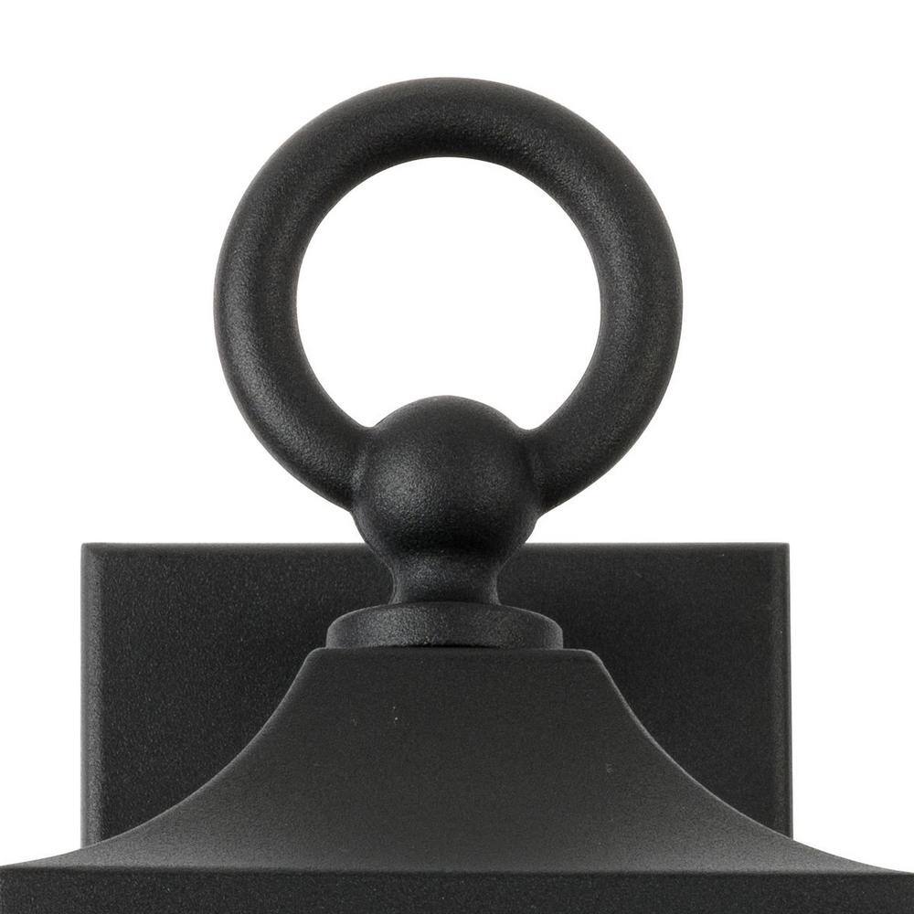 Textured Black and Antique Bronze Outdoor Wall Lantern with Geometric Cage